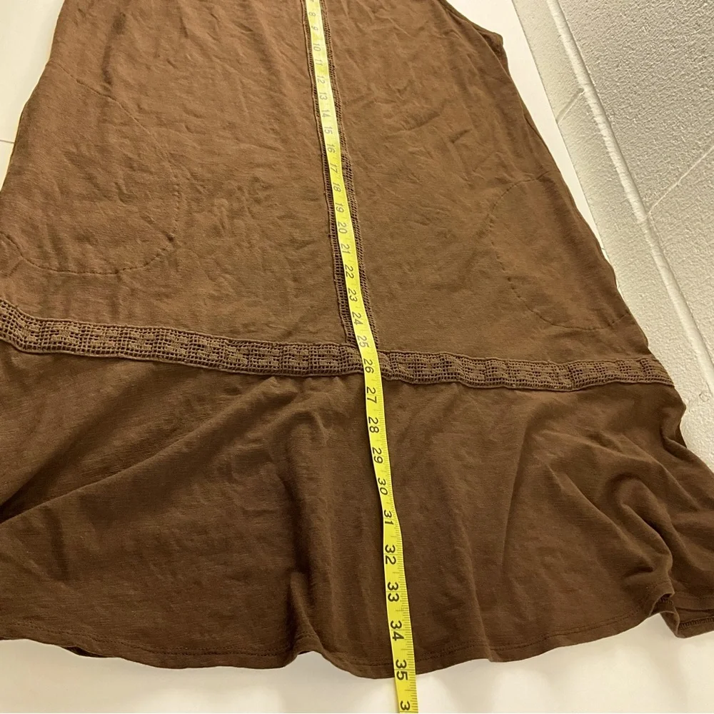 J.Jill Crochet details pima Cotton brown dress Size L - Picture 11 of 12